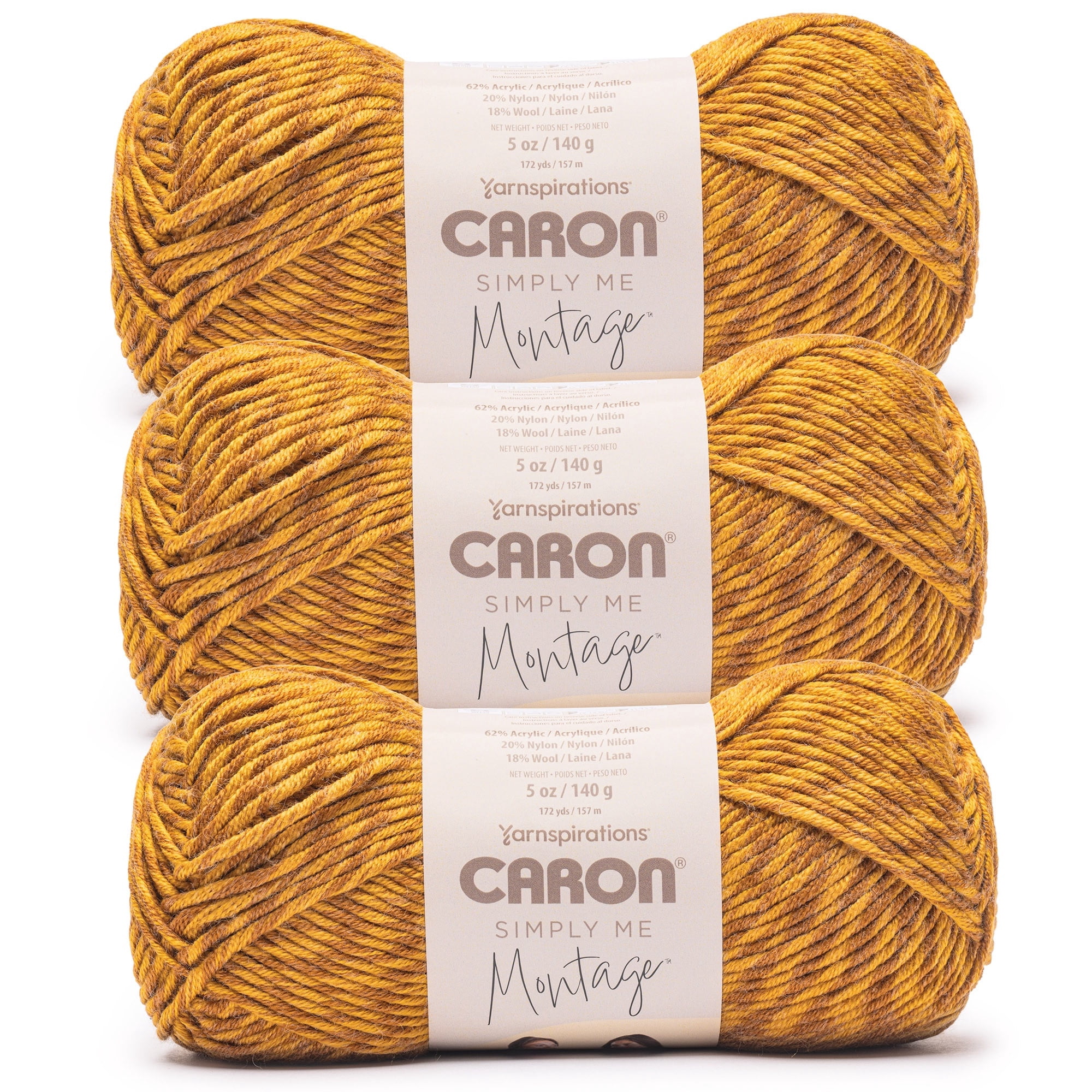 Caron® Simply Me Montage™ #5 Bulky Blend Yarn, Tigers Eye 5oz/140g 172 Yards (3 Pack)
