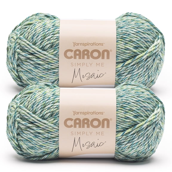 Caron® Simply Me Mosaic™ #5 Bulky Blend Yarn, Grassy 5oz/140g 173 Yards (2 Pack)