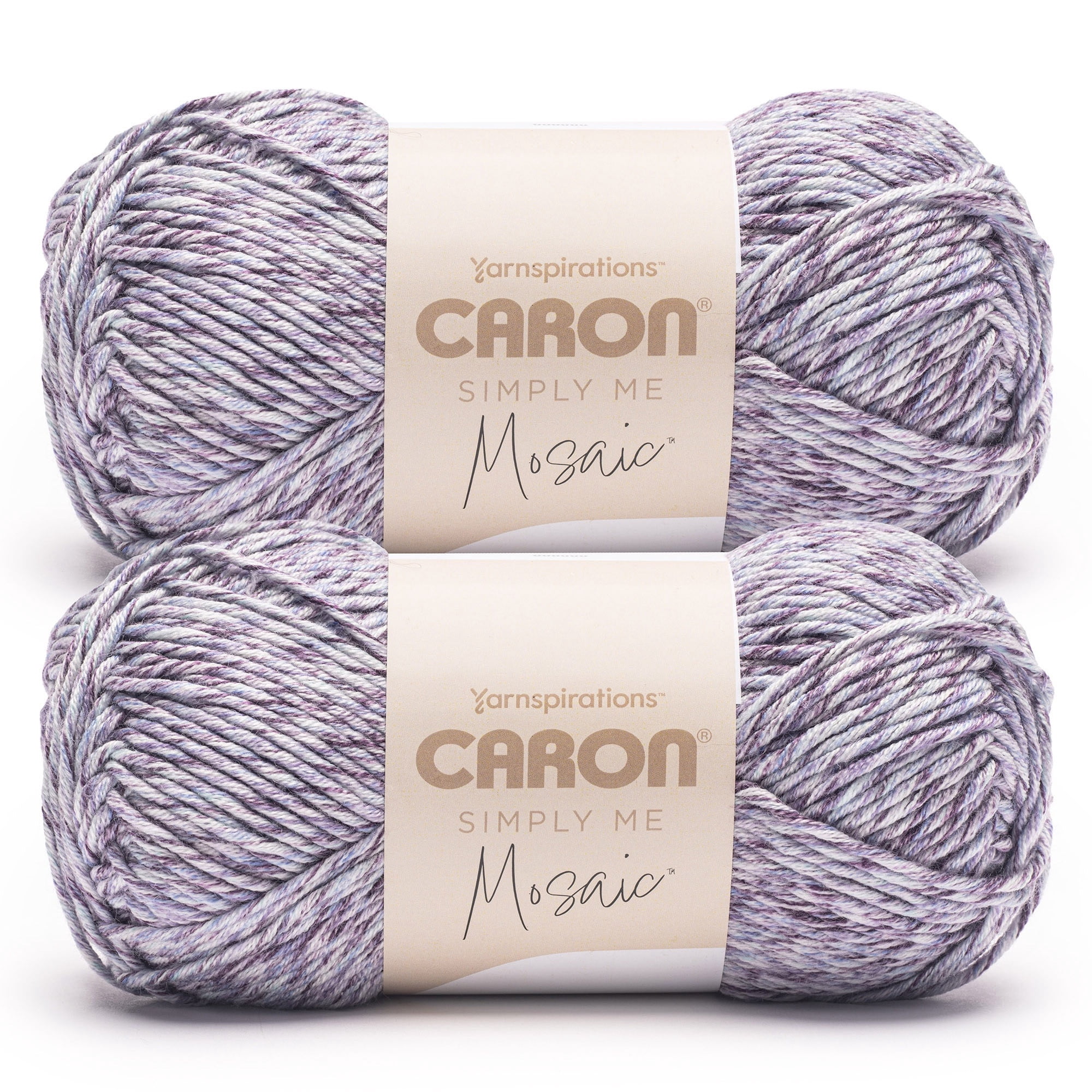 Caron® Simply Me Mosaic™ #5 Bulky Blend Yarn, Purple Agate 5oz/140g 173 Yards (2 Pack)