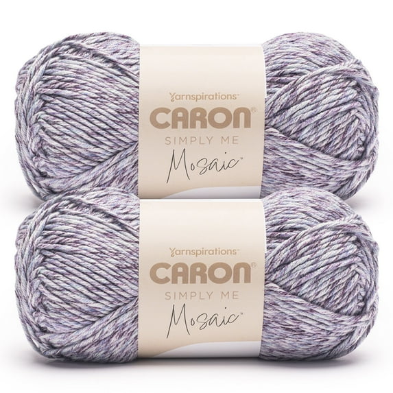 Caron® Simply Me Mosaic™ #5 Bulky Blend Yarn, Purple Agate 5oz/140g 173 Yards (2 Pack)