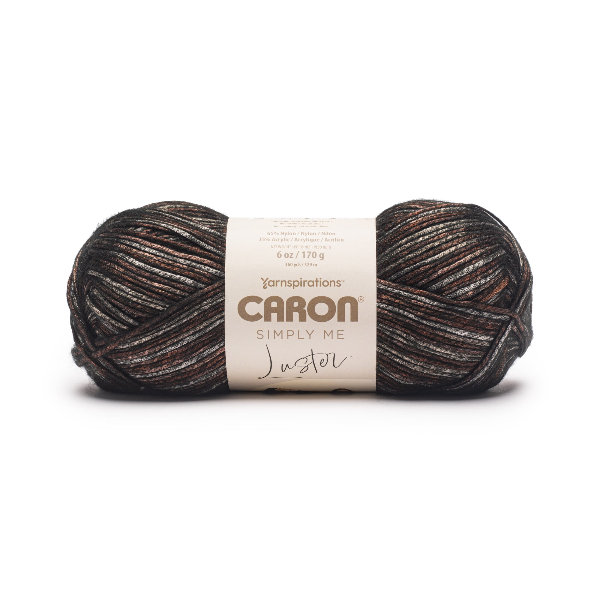 Caron® Simply Me Luster™ #4 Worsted (Medium) Blend Yarn, Sable 6oz/170g 360 Yards