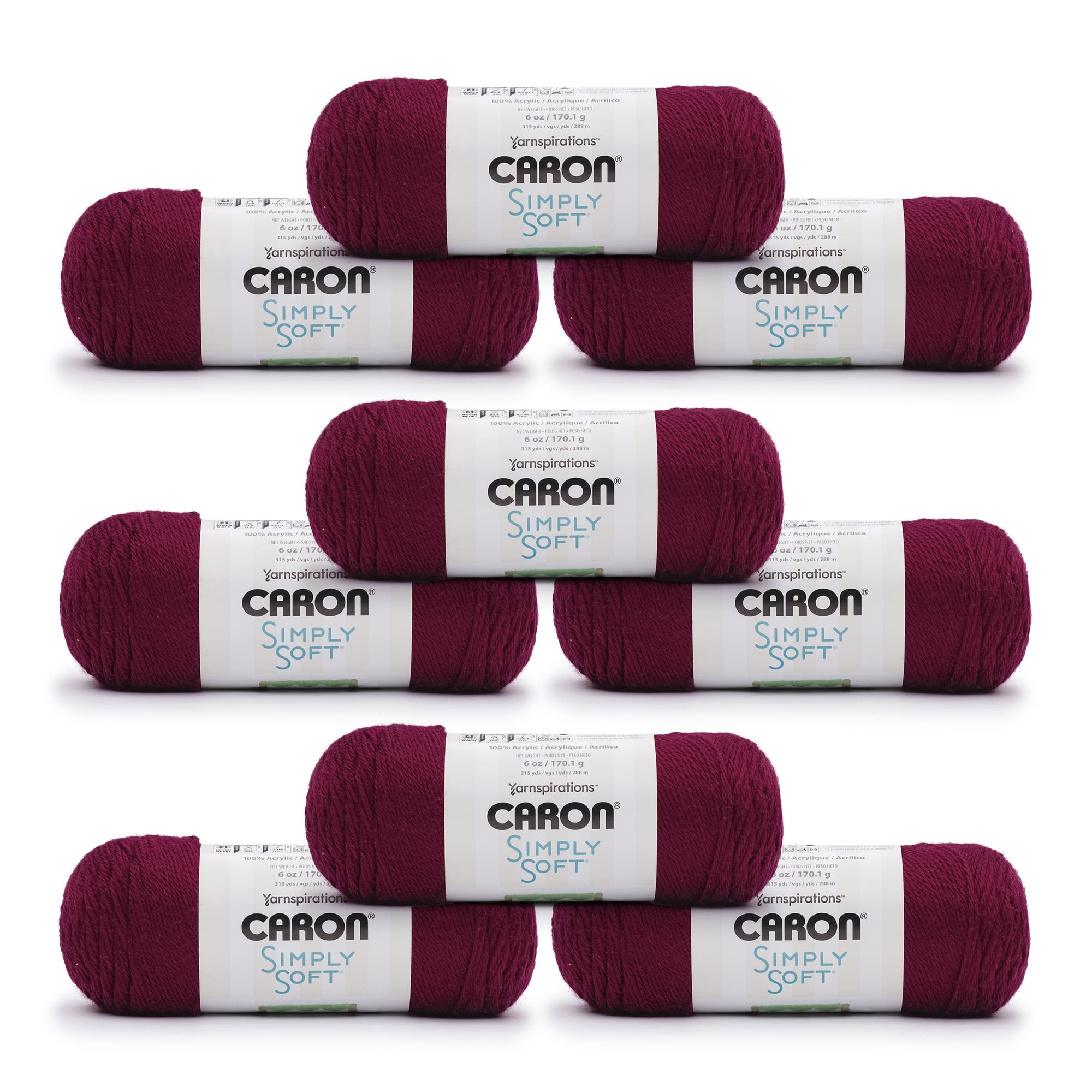 Caron Simply Soft Yarn 6oz/170.1g/315yds/288m plum Wine 