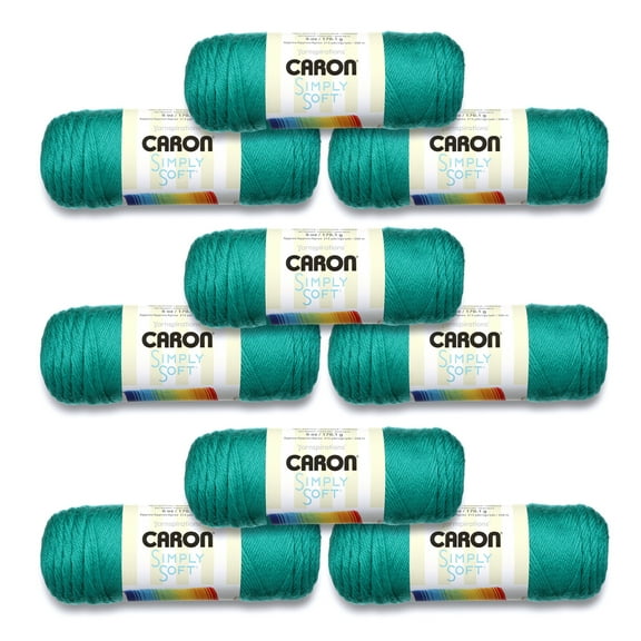 Caron® Simply Soft® #4 Medium Acrylic Yarn, Cool Green 6oz/170g, 315 Yards (9 Pack)