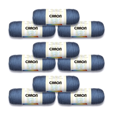 Caron® Simply Soft® #4 Medium Acrylic Yarn, Country Blue 6oz/170g, 315 Yards (9 Pack)