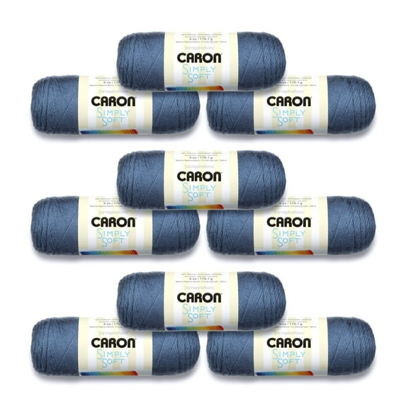 Caron® Simply Soft® #4 Medium Acrylic Yarn, Country Blue 6oz/170g, 315 Yards (9 Pack)