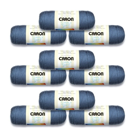 Caron® Simply Soft® #4 Medium Acrylic Yarn, Country Blue 6oz/170g, 315 Yards (9 Pack)