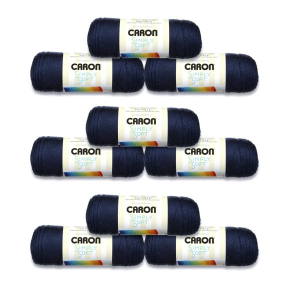 Caron® Simply Soft® #4 Medium Acrylic Yarn, Dark Country Blue 6oz/170g, 315 Yards (9 Pack)