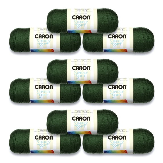 Caron® Simply Soft® #4 Medium Acrylic Yarn, Dark Sage 6oz/170g, 315 Yards (9 Pack)