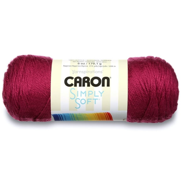 Caron Simply Soft 4 Medium Acrylic Yarn, Fuchsia 6oz/170g, 315 Yards