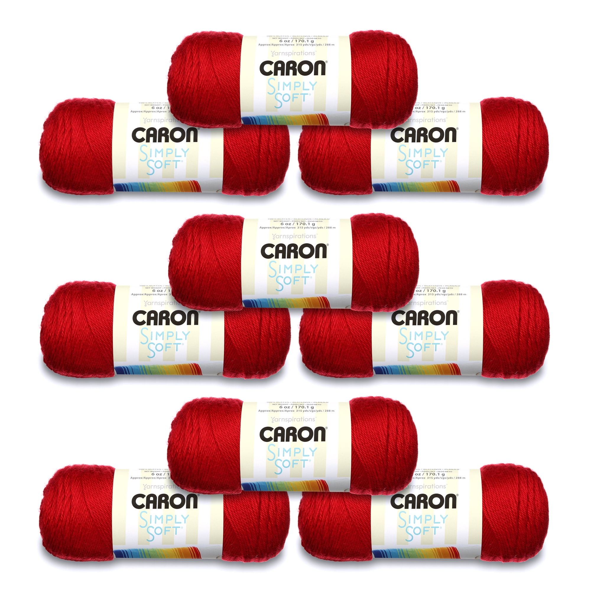Caron® Simply Soft® #4 Medium Acrylic Yarn, Harvest Red 6oz/170g, 315 Yards (9 Pack)