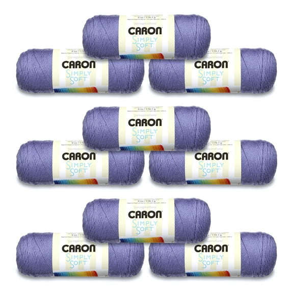Caron® Simply Soft® #4 Medium Acrylic Yarn, Lavender Blue 6oz/170g, 315 Yards (9 Pack)