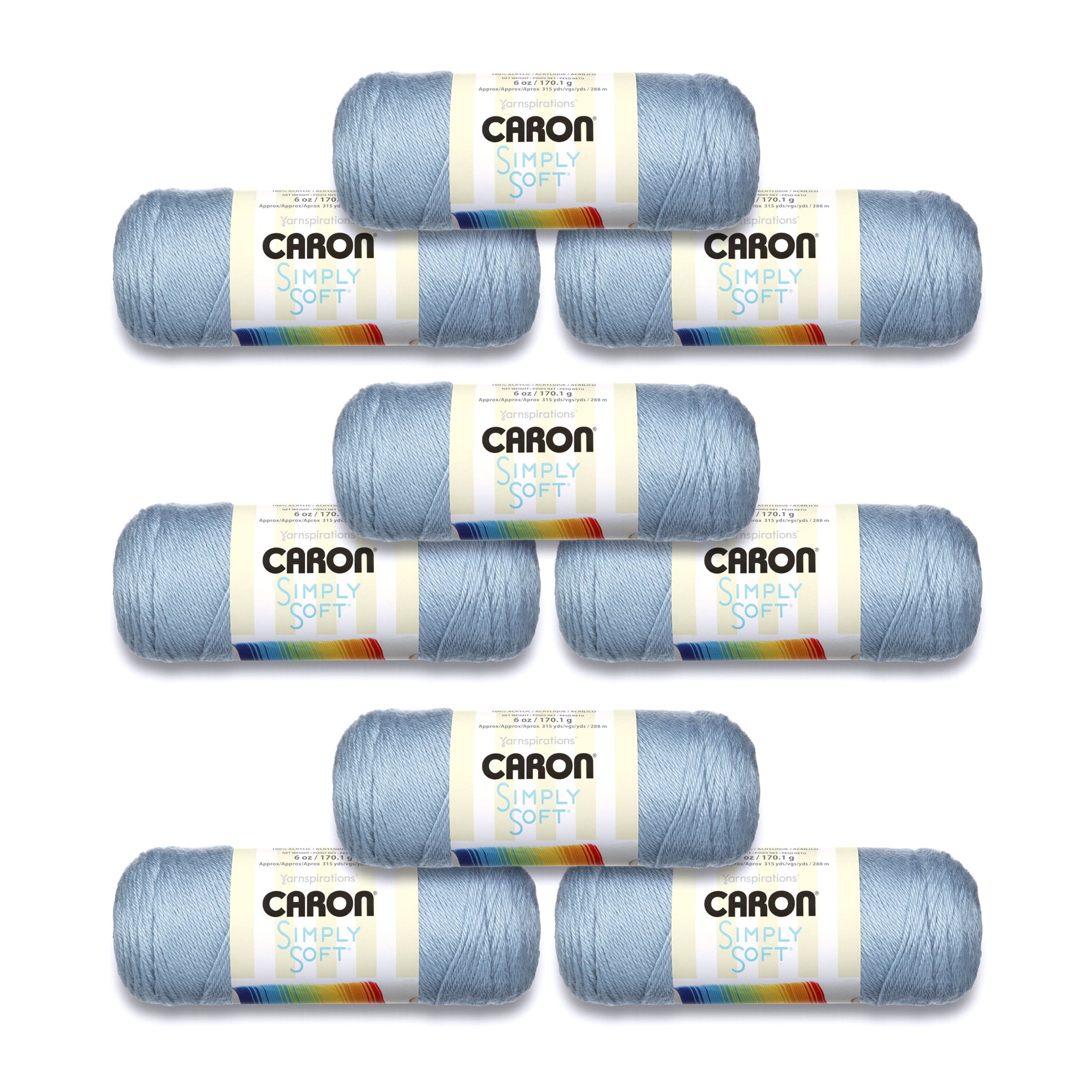 Caron® Simply Soft® #4 Medium Acrylic Yarn, Light Country Blue 6oz/170g,  315 Yards (9 Pack)