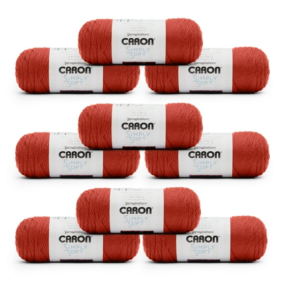 Caron® Simply Soft® #4 Medium Acrylic Yarn, Persimmon 6oz/170g, 315 Yards (9 Pack)
