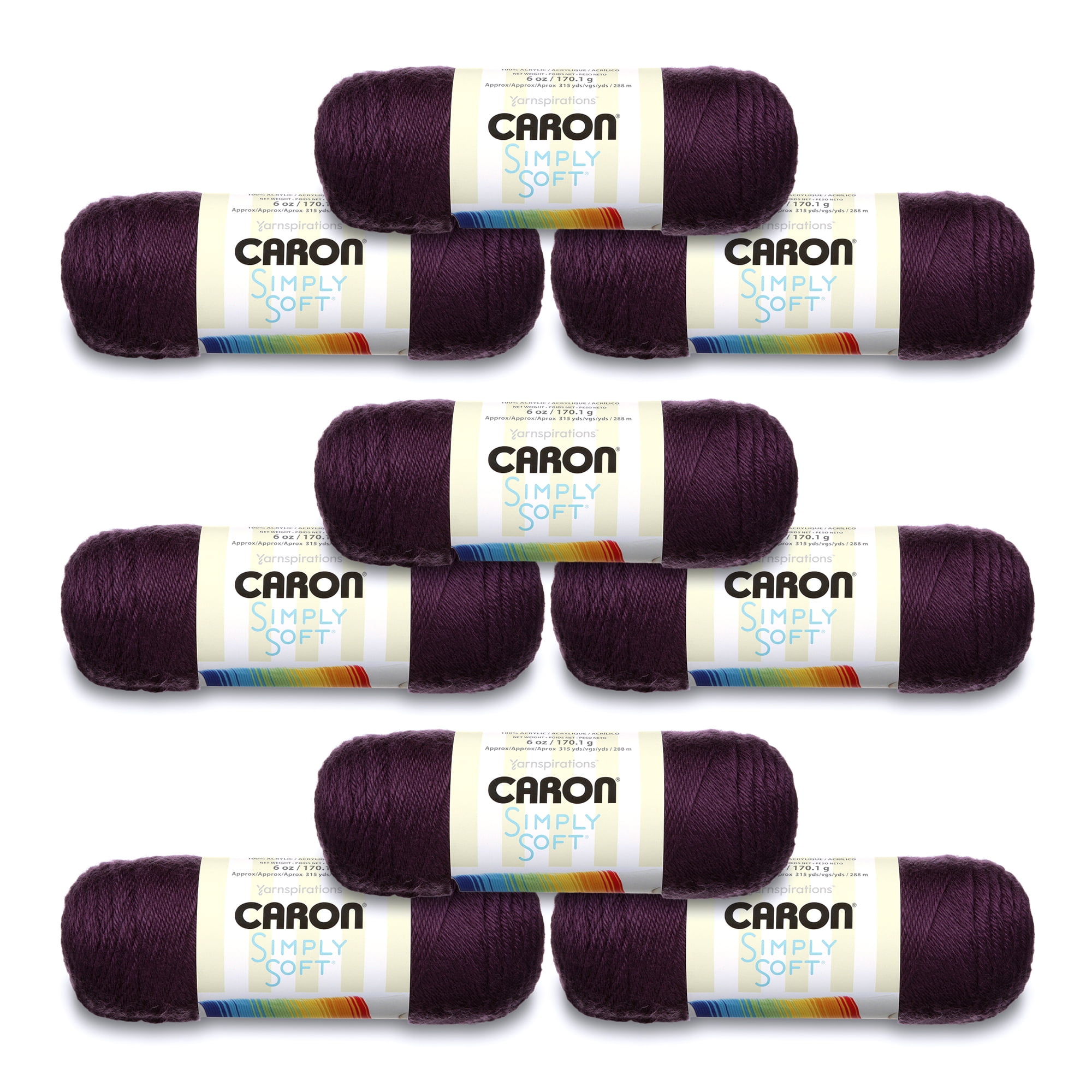 Caron® Simply Soft® #4 Medium Acrylic Yarn, Plum Perfect 6oz/170g, 315 Yards (9 Pack)