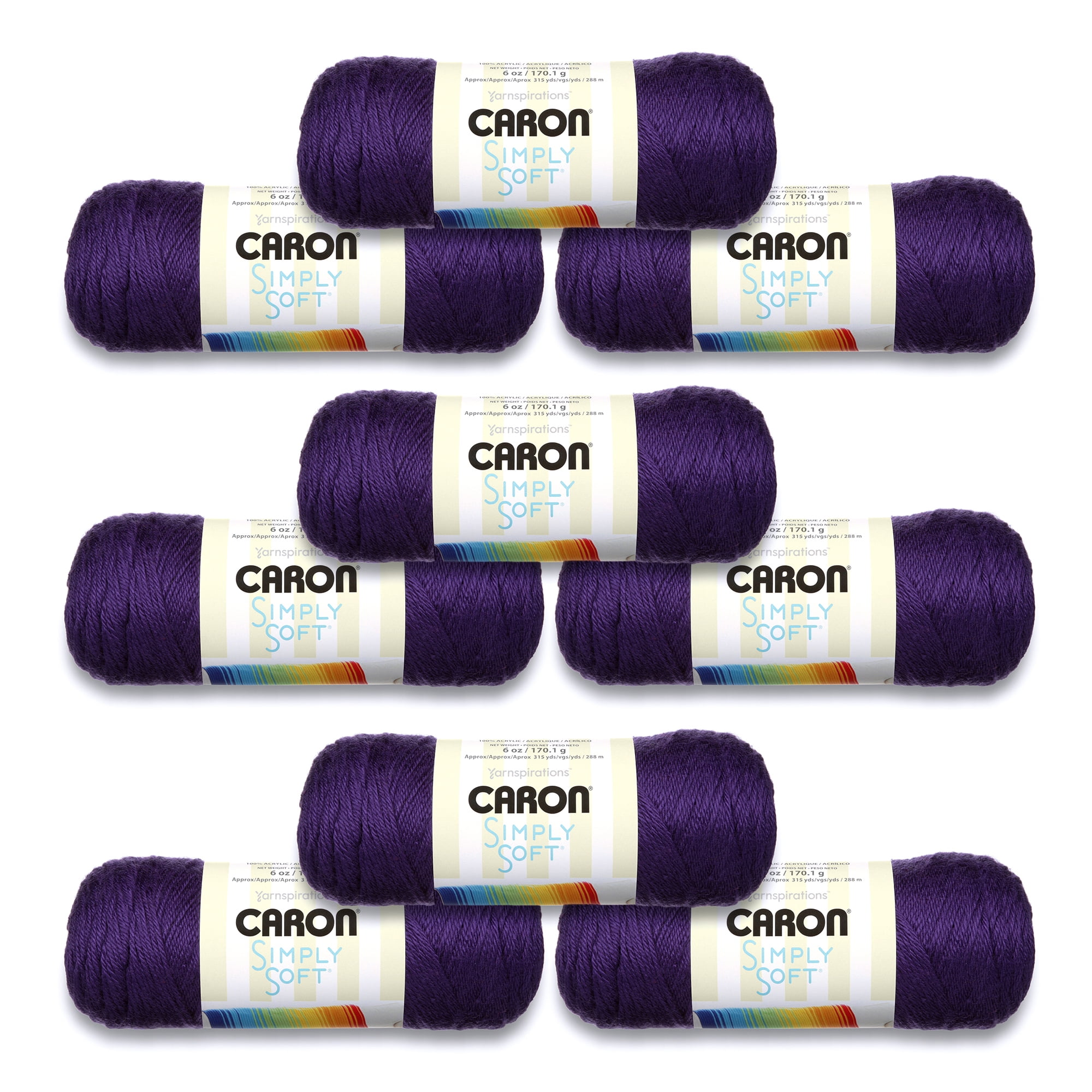 Caron® Simply Soft® #4 Medium Acrylic Yarn, Purple 6oz/170g, 315 Yards (9 Pack)