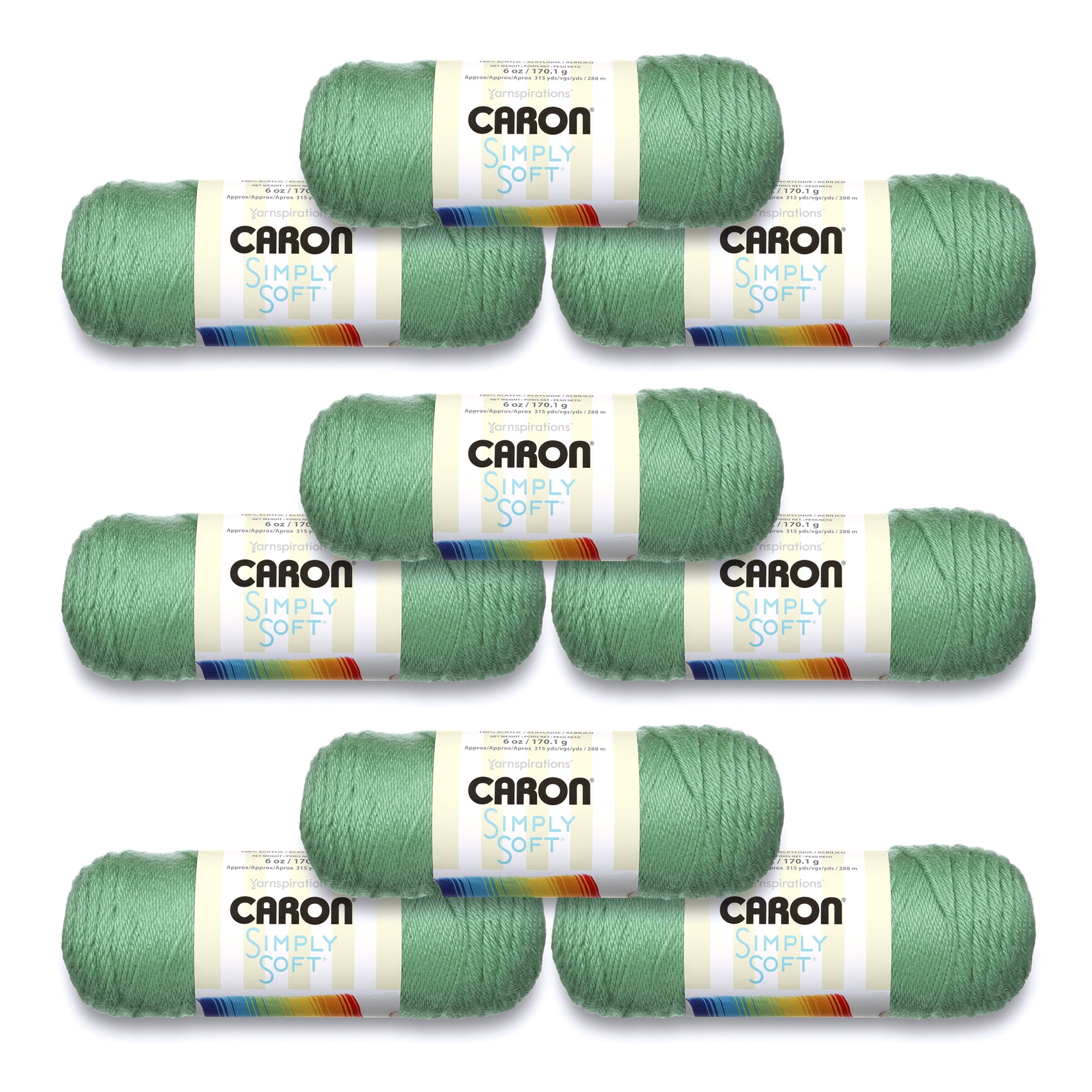 Caron Simply Soft Granny Fans Pattern 6oz Yarn Lot Of 4 Soft Green 9739