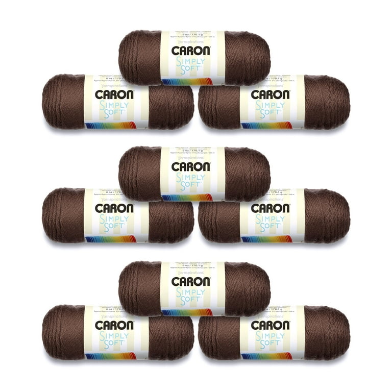 Caron® Simply Soft® #4 Medium Acrylic Yarn, Taupe 6oz/170g, 315 Yards (9  Pack)
