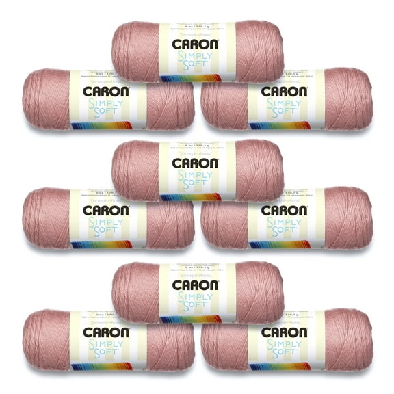 Caron® Simply Soft® #4 Medium Acrylic Yarn, Victorian Rose 6oz/170g, 315 Yards (9 Pack)