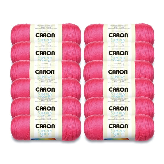Caron® Simply Soft® Brites #4 Medium Acrylic Yarn, Watermelon 6oz/170g, 315 Yards (12 Pack)