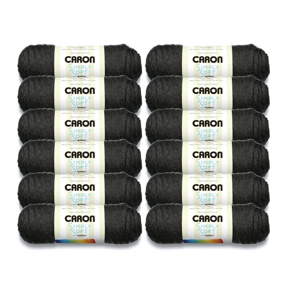 Caron® Simply Soft® Heathers™ #4 Medium Acrylic Yarn, Charcoal Heather 5oz/141.7g, 250 Yards (12 Pack)