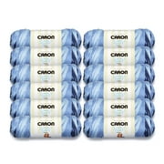 Caron  Simply Soft  Ombre  #4 Medium Acrylic Yarn, Saturday Blue Jeans Ombre 5oz/141g, 235 Yards 12 Pack