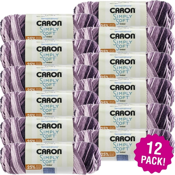 Caron Simply Soft Ombres Yarn 12/Pk-Grape Purple
