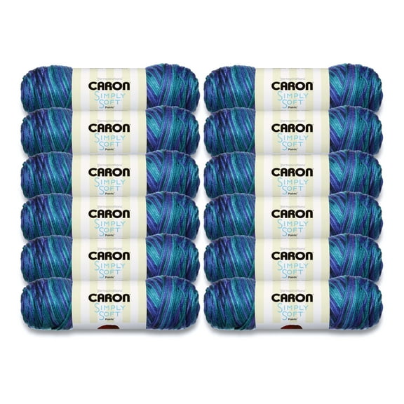 Caron® Simply Soft® Paints™ #4 Medium Acrylic Yarn, Oceana 5oz/141g, 235 Yards (12 Pack)