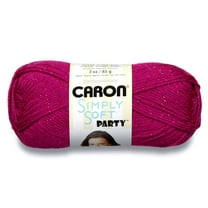 Caron Simply Soft Party 4 Medium Acrylic Yarn, Fuchsia Sparkle 3oz/85g, 164 Yards
