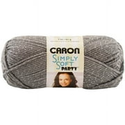 Caron Simply Soft Party 4 Medium Acrylic Yarn, Platinum Sparkle 3oz/85g, 164 Yards