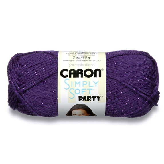 Caron Simply Soft Party Purple Sparkle Yarn, 1 Each