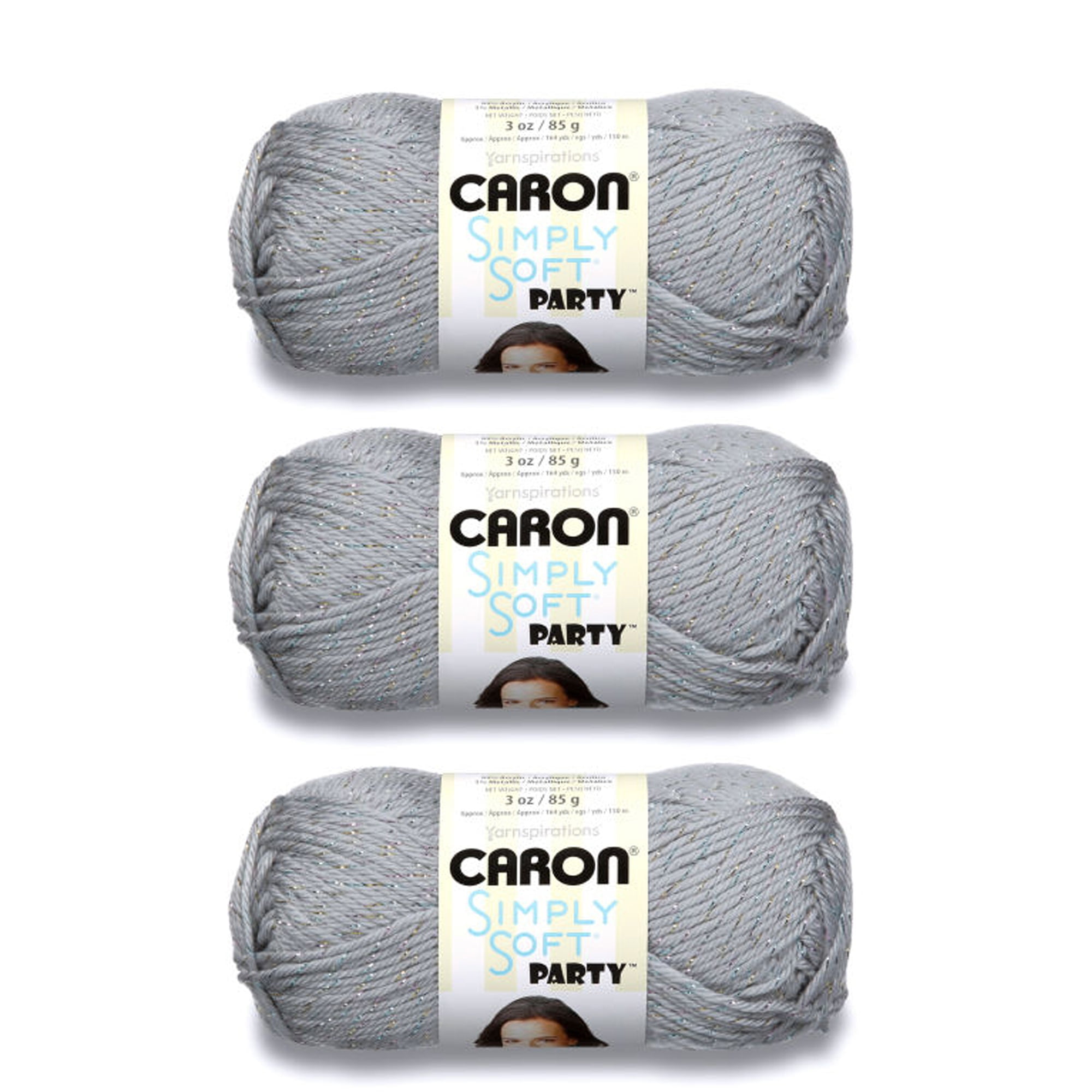 Caron Simply Soft Party Yarn (3-Pack) Snow Sparkle H97PAR-1