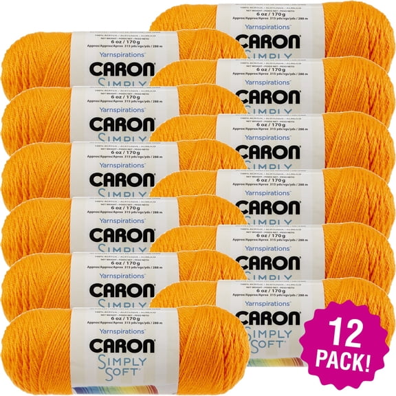 Caron Simply Soft Solids Yarn 12/Pk-Neon Orange