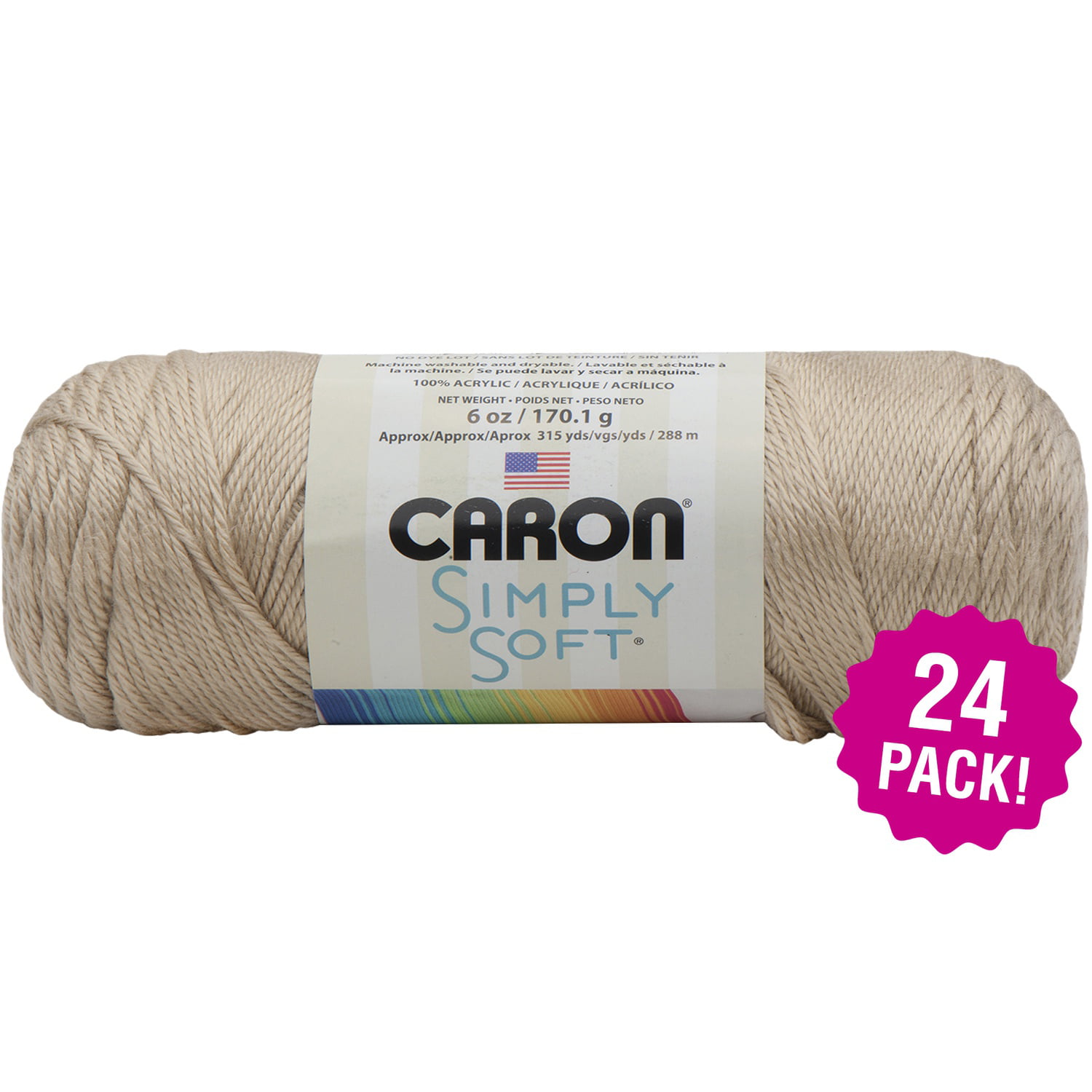 Caron Simply Soft Solids Yarn, 6oz, Gauge 4 Medium, 100% acrylic - Green -  Machine Wash & Dry