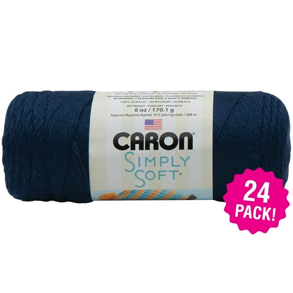 Caron Simply Soft Solids Yarn - Dark Country Blue, Multipack of 24