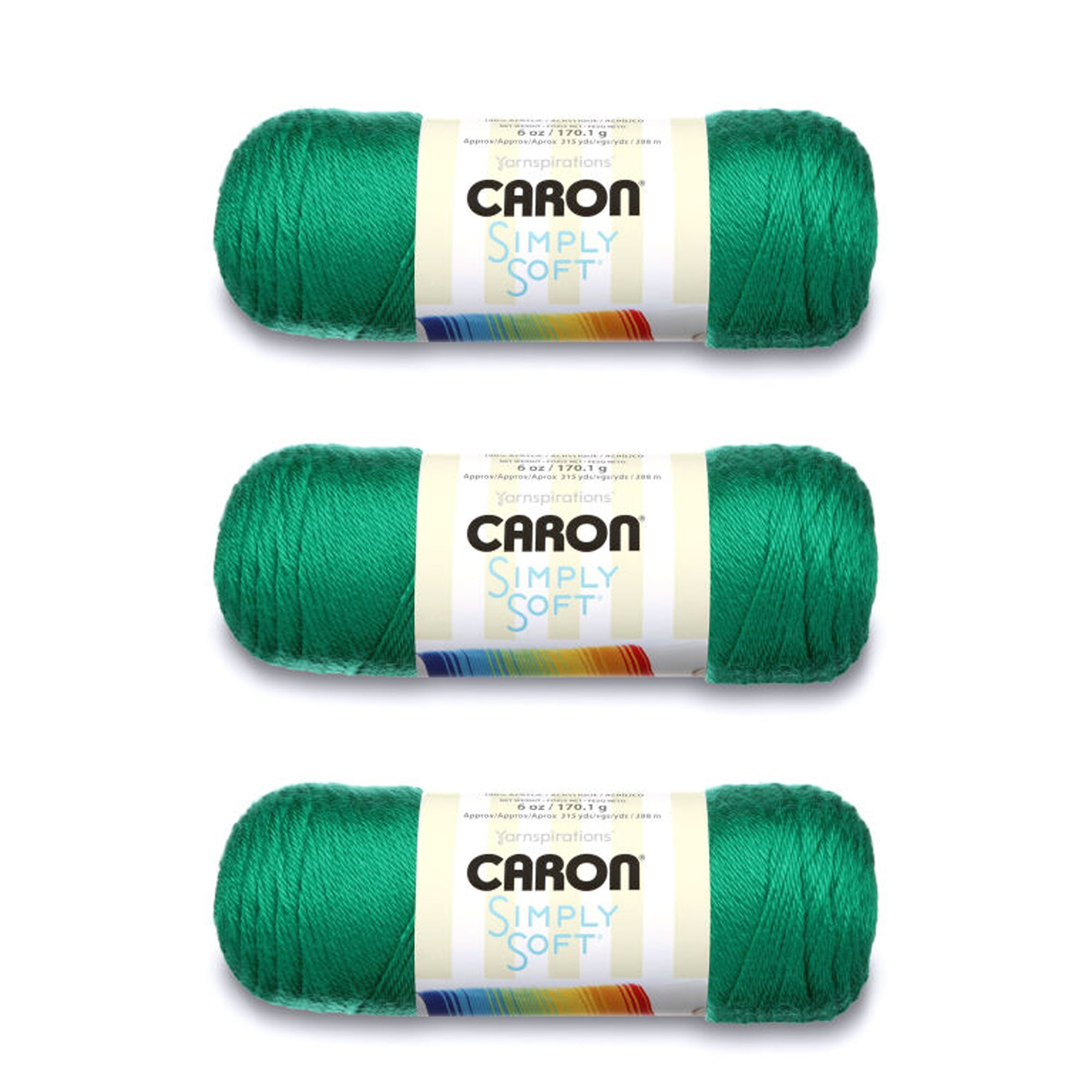 Caron Simply Soft Solids Yarn-Kelly Green, Multipack Of 3