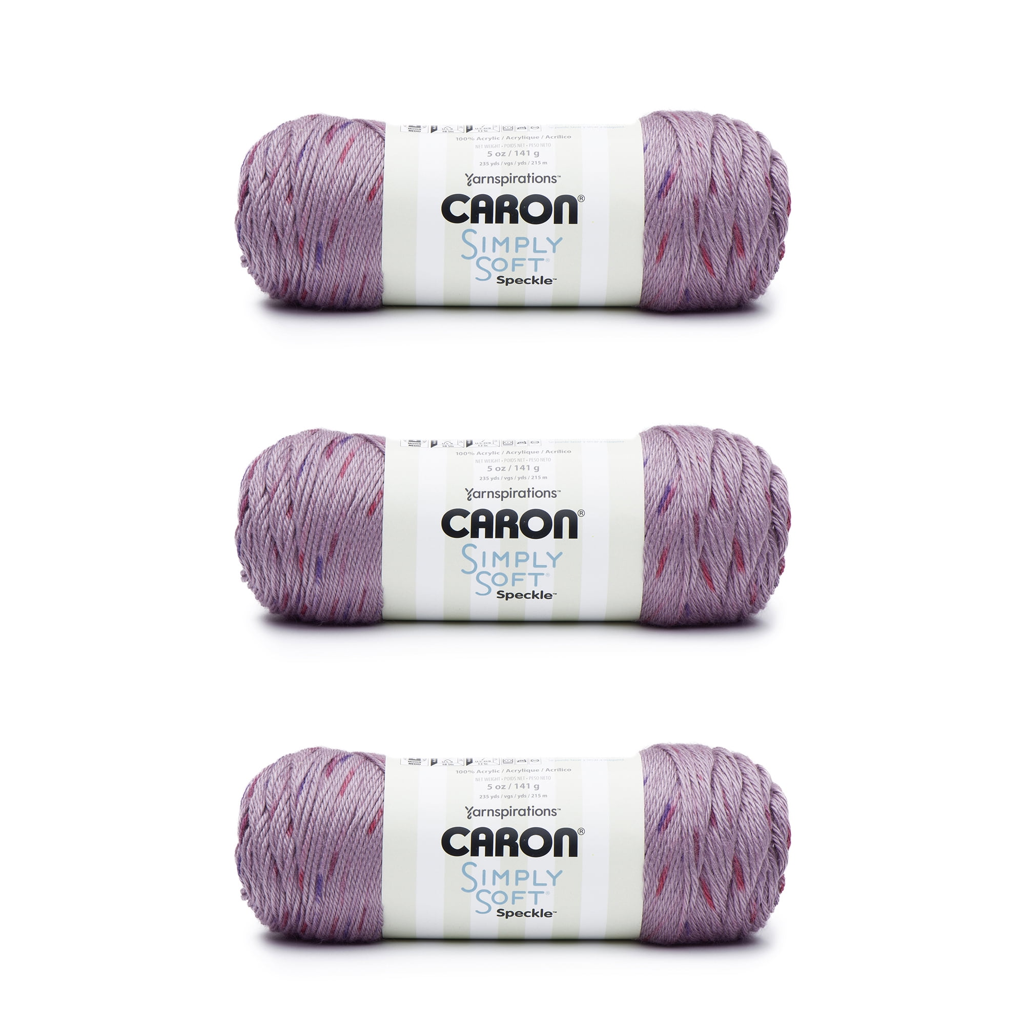 Caron® Simply Soft® Speckle™ #4 Medium Acrylic Yarn, Snapdragon 5oz/141g,  235 Yards (3 Pack) 