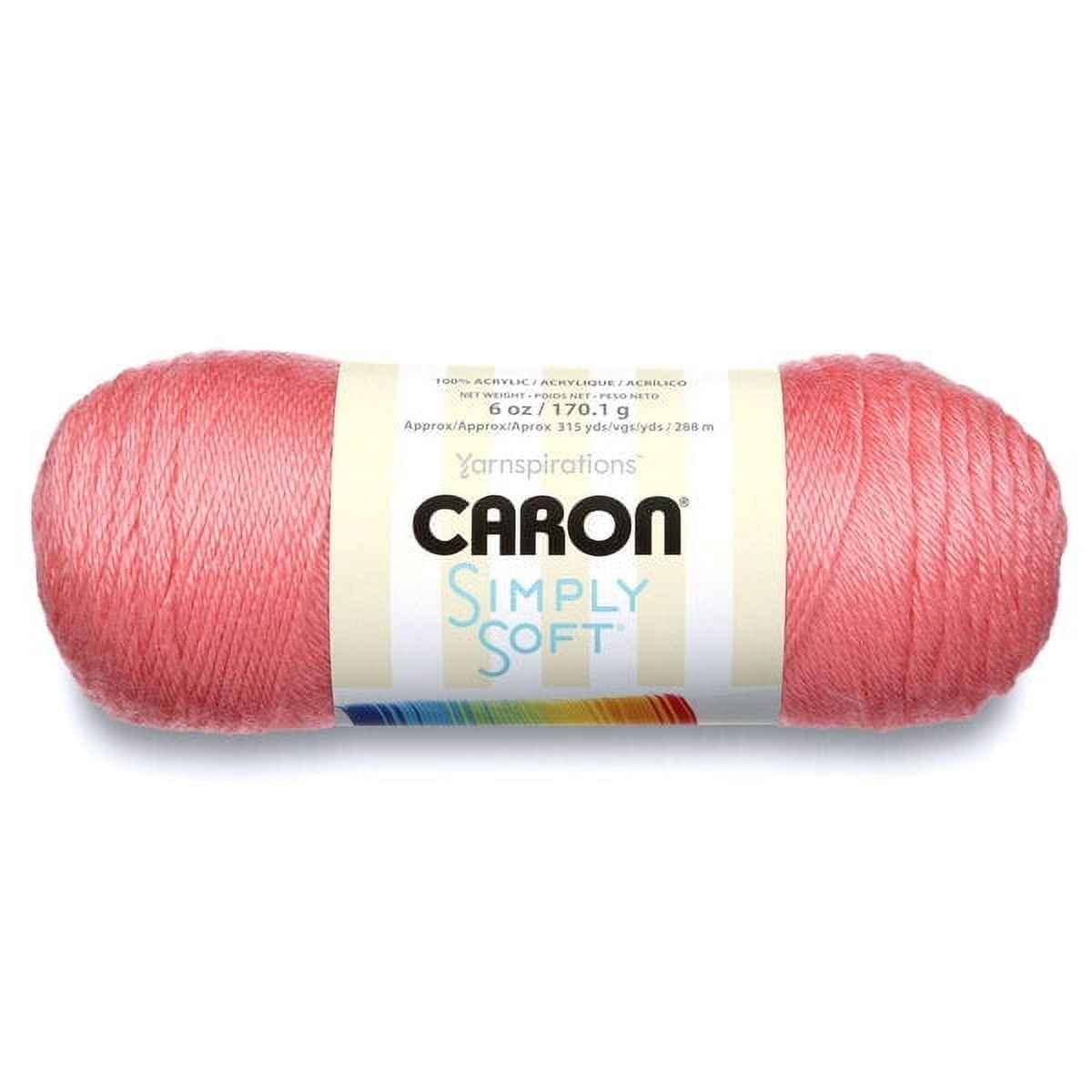 Caron Simply Soft Strawberry Yarn - 3 Pack of 170g/6oz - Acrylic - 4 Medium (Worsted) - 315 Yards - Knitting/Crochet