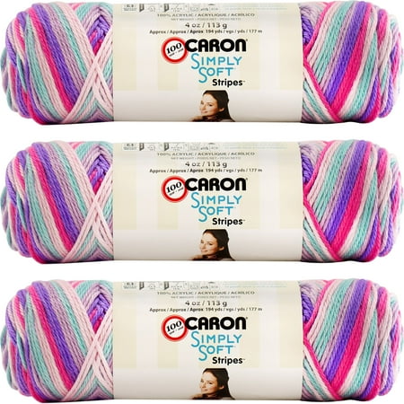 Caron Simply Soft Stripes Yarn-Times Square, Multipack Of 3