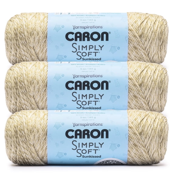 Caron® Simply Soft Sunkissed™ #4 Worsted (Medium) Acrylic Yarn, Coconut Tonal 5oz/141g 248 Yards (3 Pack)