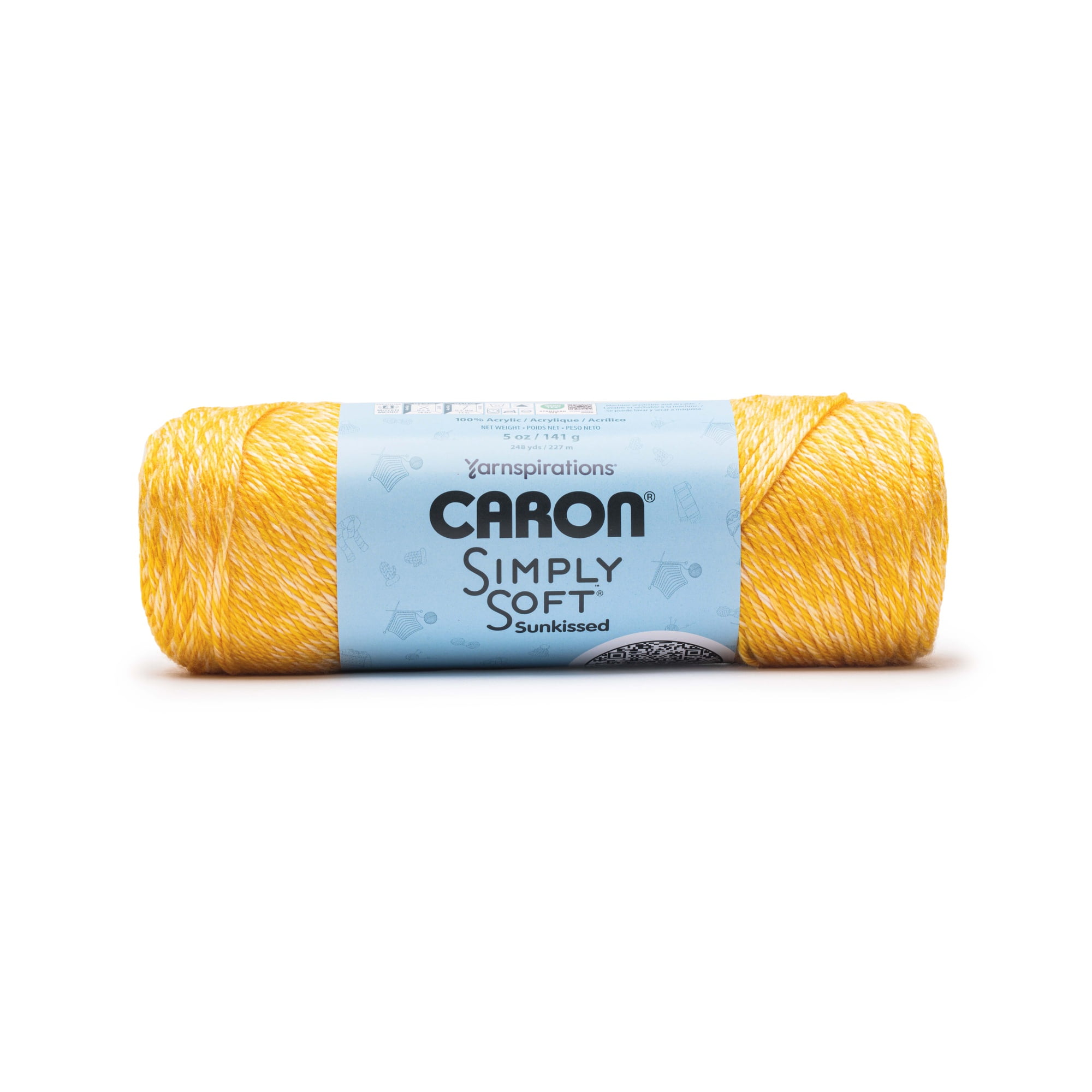 Caron® Simply Soft Sunkissed™ #4 Worsted (Medium) Acrylic Yarn, Pineapple Tonal 5oz/141g 248 Yards