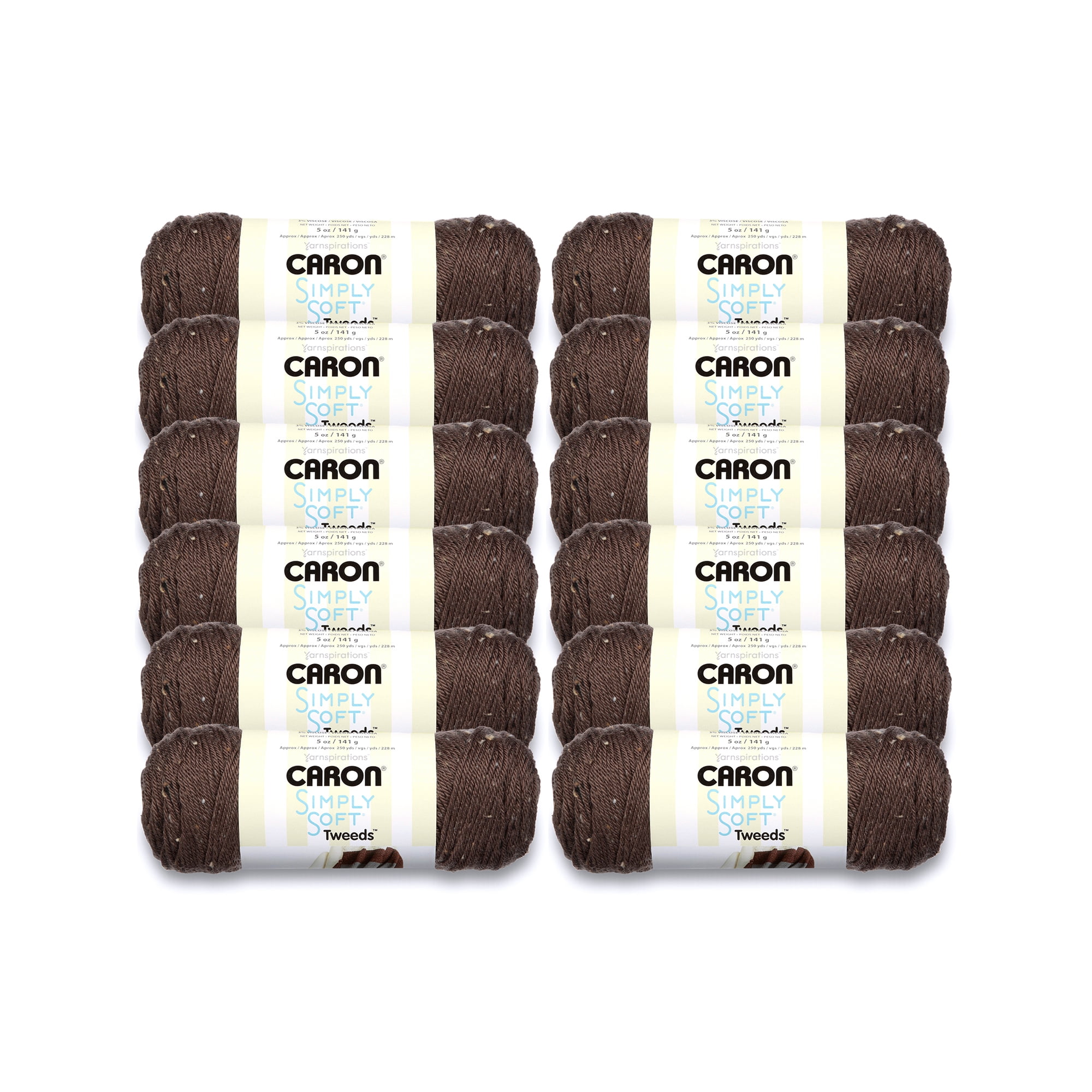 Caron® Simply Soft® Tweeds™ #4 Medium Acrylic Yarn, Taupe 5oz/141g, 250 Yards (12 Pack)