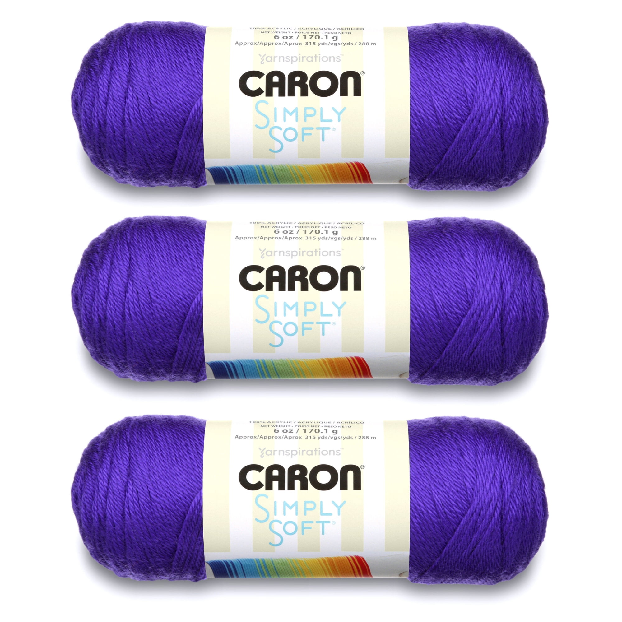 Caron Simply Soft Gold Yarn - 3 Pack of 170g/6oz - Acrylic - 4 Medium  (Worsted) - 315 Yards - Knitting, Crocheting & Crafts