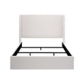 thumbnail image 1 of Caron Upholstered Wingback Bed Queen Size With 54 Inch High Headboard Minimalist Design For Easy Assembly Box Spring Required Textured Ivory Chenille Fabric, 1 of 9
