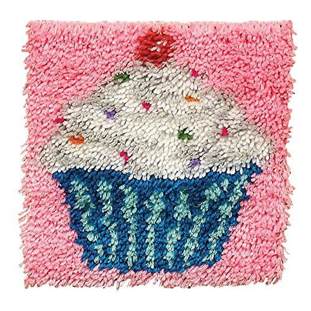 Caron Wonderart Latch Hook Kit 12"X12"Cupcake