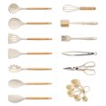 thumbnail image 1 of Carote 17-Piece Silicone and Wood Cooking Utensil Set, Heat-Resistant, Safe for Nonstick Cookware, 1 of 7