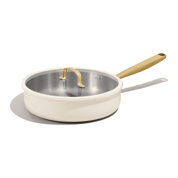 Carote 10'' Tri-Ply Stainless Steel Saute Pan with Lid, Coating-Free Interior, Deep Frying Pan