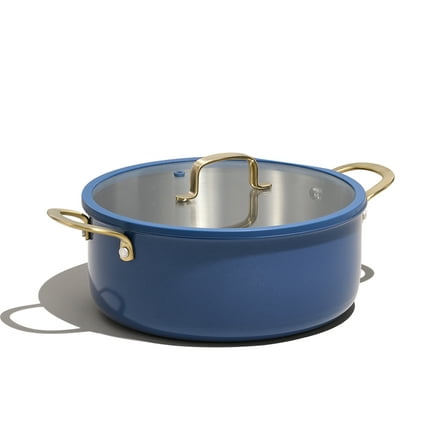 Carote 6QT Tri-Ply Stainless Steel Stock Pot with Lid, Large Soup Pot for All Stovetops, Blue