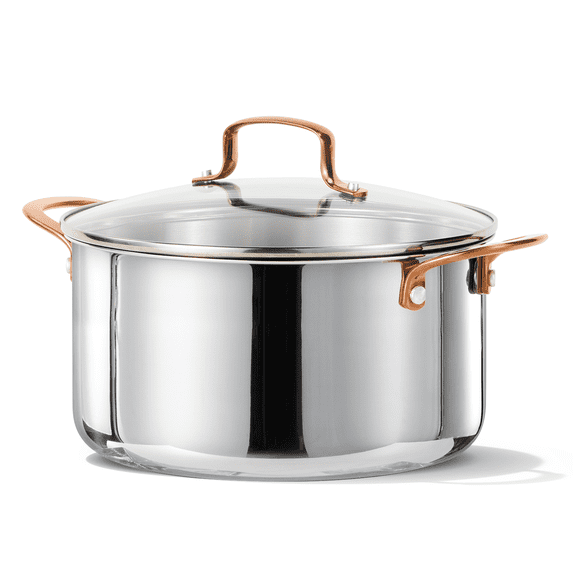 Carote 8QT Tri-Ply Stainless Steel Stock Pot with Lid, Induction Compatible Soup Pot for Cooking