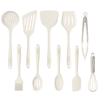Carote 10Pcs Silicone Kitchen Cooking Utensils Set, Nonstick Cooking Utensil, Dishwasher Safe, White