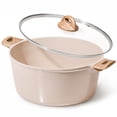 thumbnail image 1 of Carote 10QT Nonstick Ceramic Dutch Oven, Non Toxic Stock Pot with Glass Lid, Cooking Pot, Easy to Clean,  Large Capacity for Big Family Kitchen, All Stoves Compatible Taupe, 1 of 10